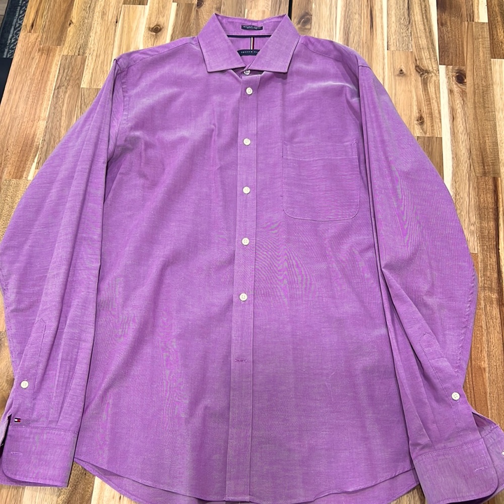 Tommy Hilfiger Button Down Regular Fit Wrinkle Free Neck 16/16.5 Sleeves 36/37